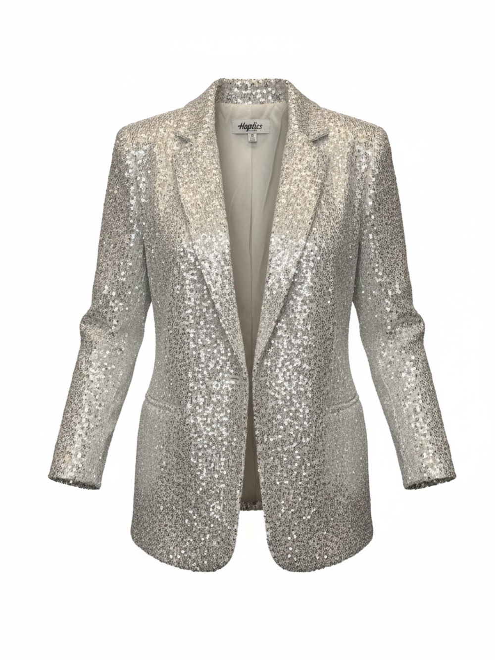 Haptics Silver Sequin Blazer Jacket - Size Medium